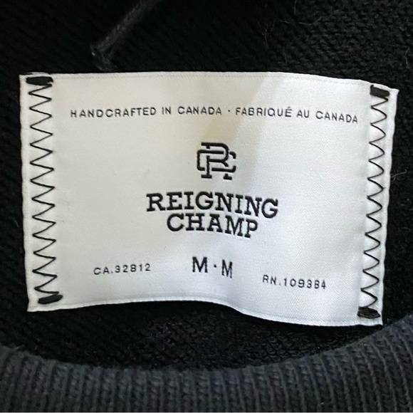REIGNING CHAMP Trainerize Classic Crewneck Black Sweathirt Men’s Size M - Picture 7 of 8